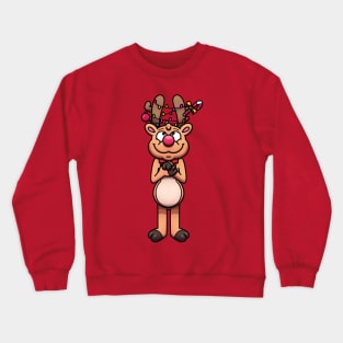 Christmas Reindeer With Christmas Ornaments Crewneck Sweatshirt